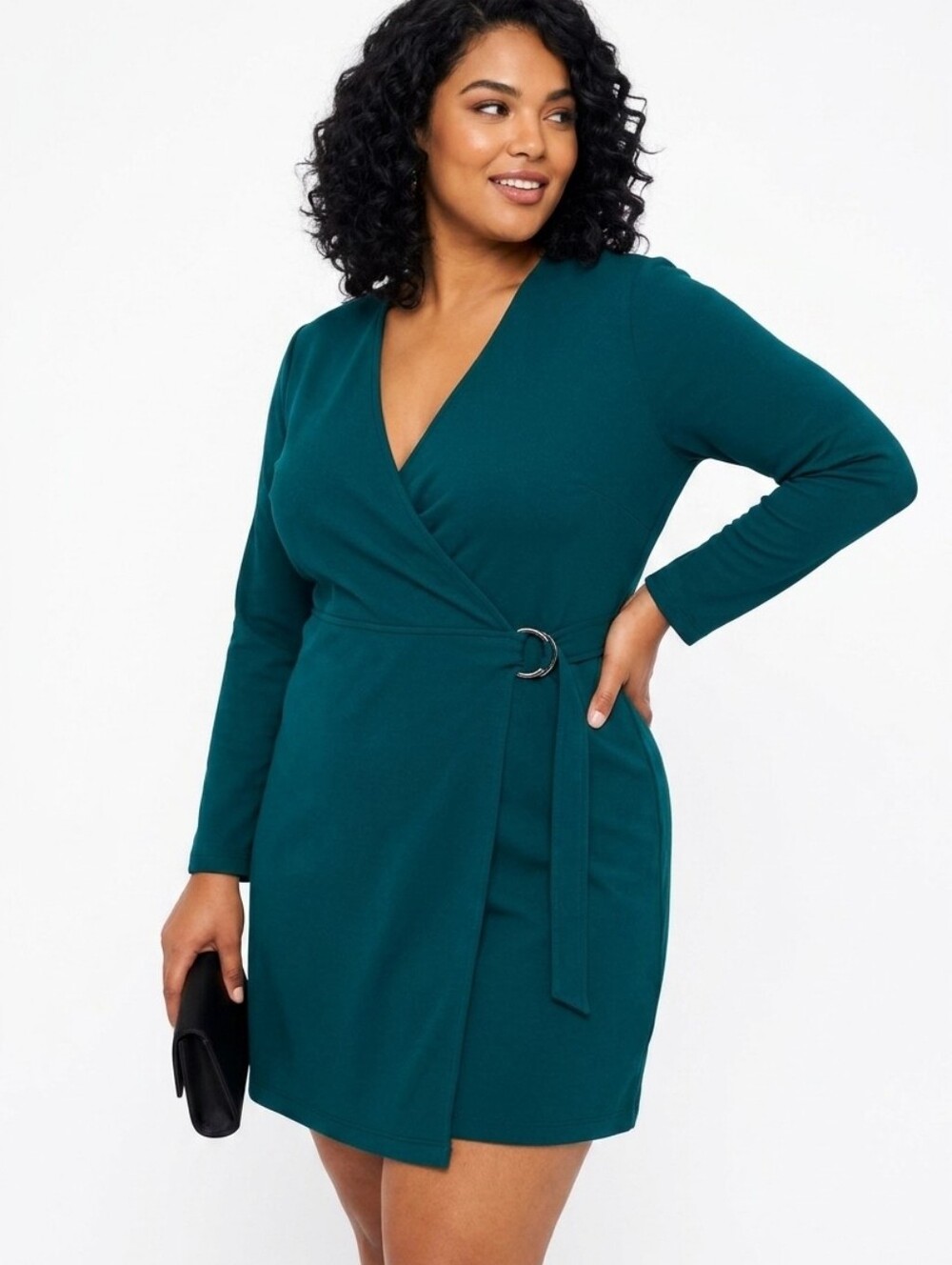 Blashe Elegant Green Wrap Romper Dress